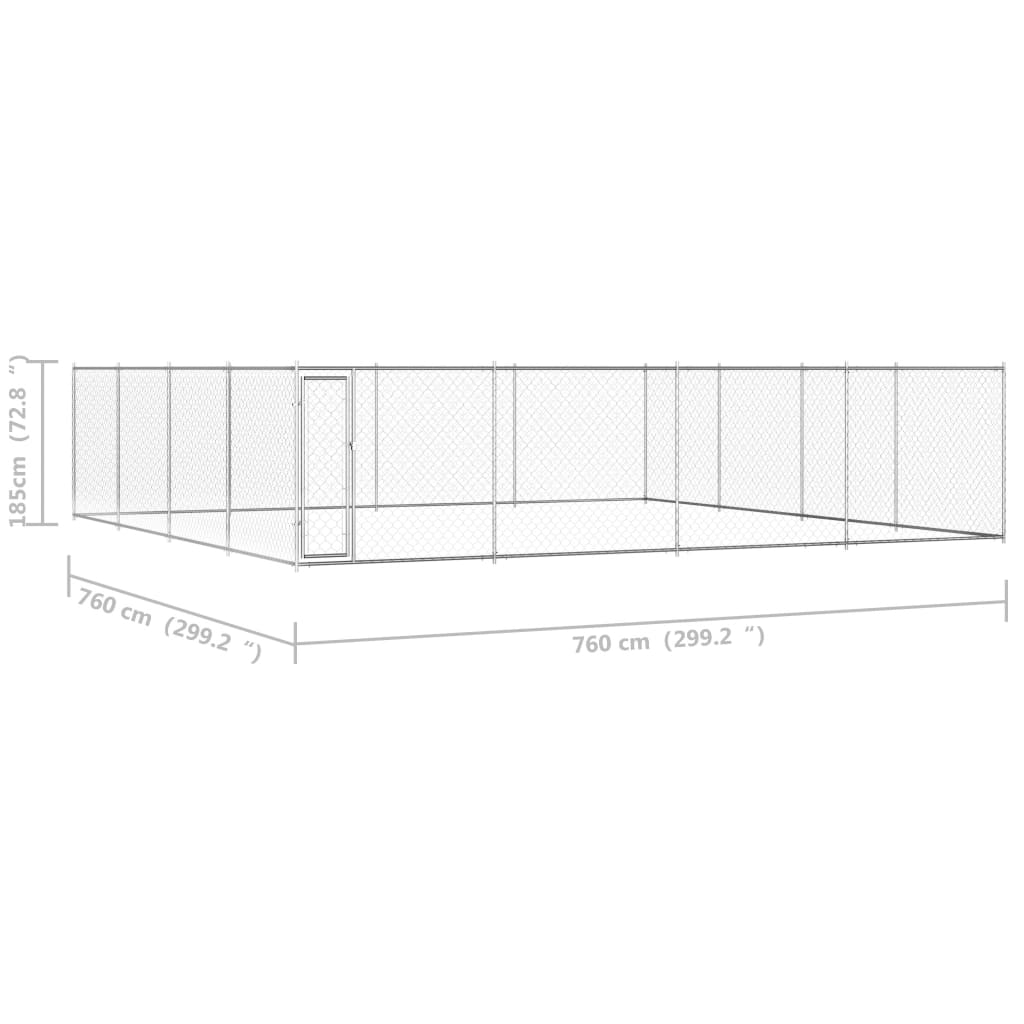 dog crate, galvanized steel, 760 x 760 x 185 cm