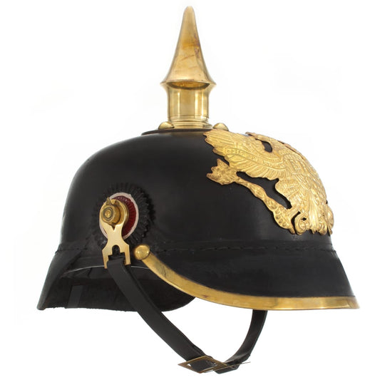 German Prussian helmet replica LARP, black, steel