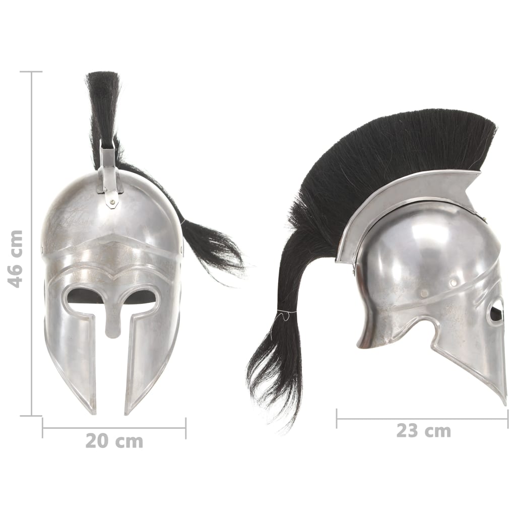 Greek helmet replica LARP, silver, steel