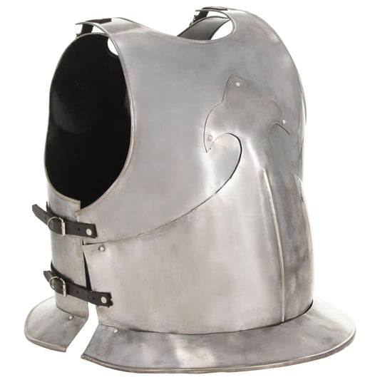 replica of medieval knight's armor, LARP, silver, steel