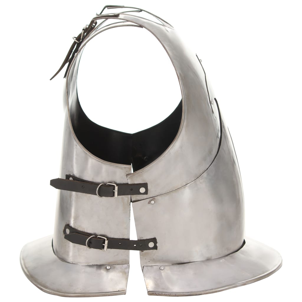 replica of medieval knight's armor, LARP, silver, steel