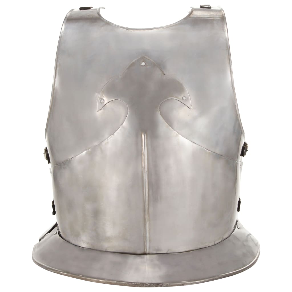 replica of medieval knight's armor, LARP, silver, steel