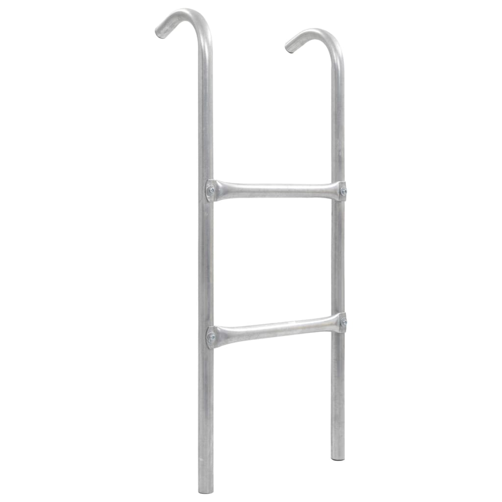 2-step trampoline ladder, steel, silver 72 cm