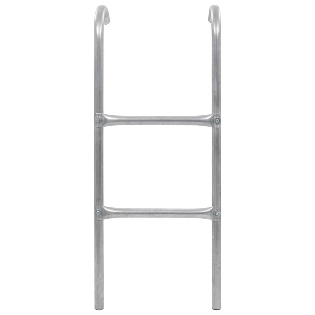 2-step trampoline ladder, steel, silver 72 cm