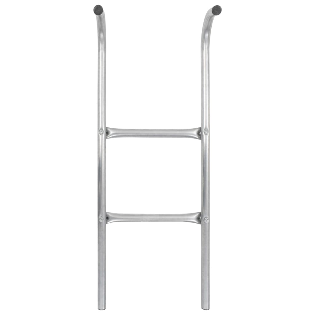 2-step trampoline ladder, steel, silver 72 cm