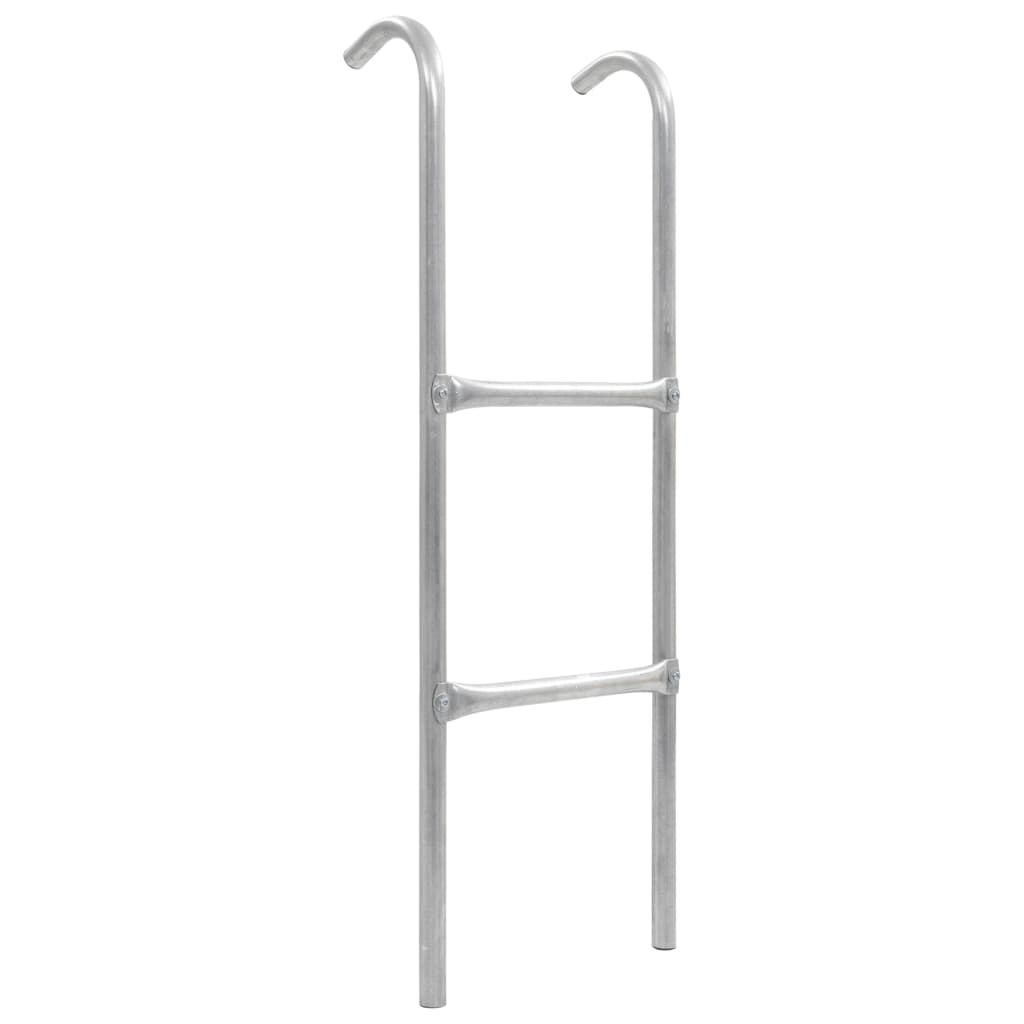 2-step trampoline ladder, steel, silver 102.6 cm