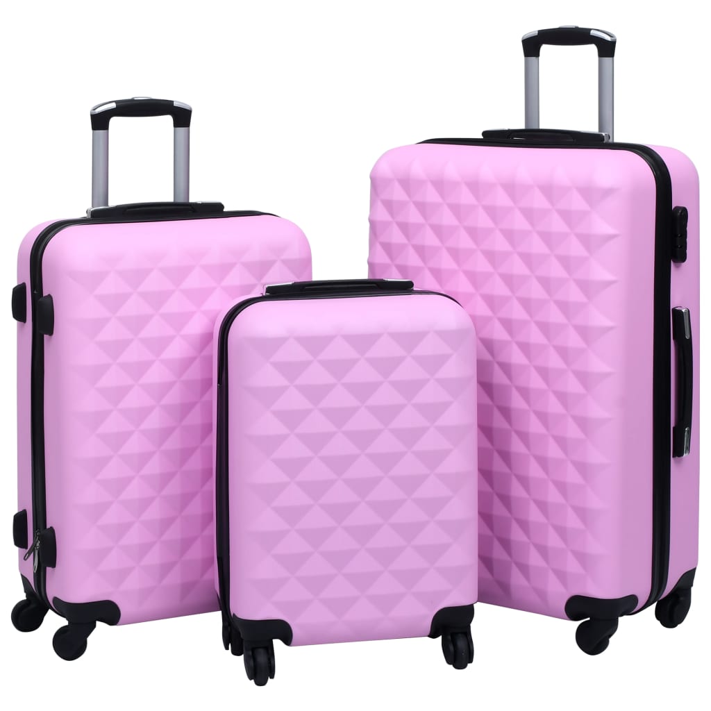 hard case 3 pcs pink ABS