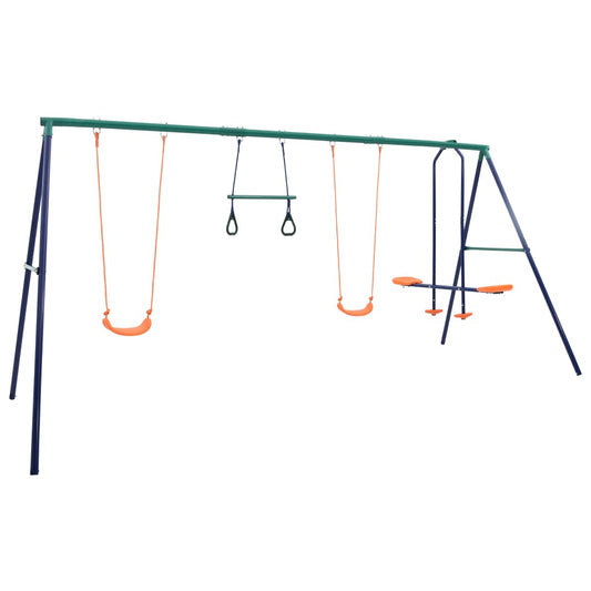 Swing set with gymnastic rings, 4 seats, steel