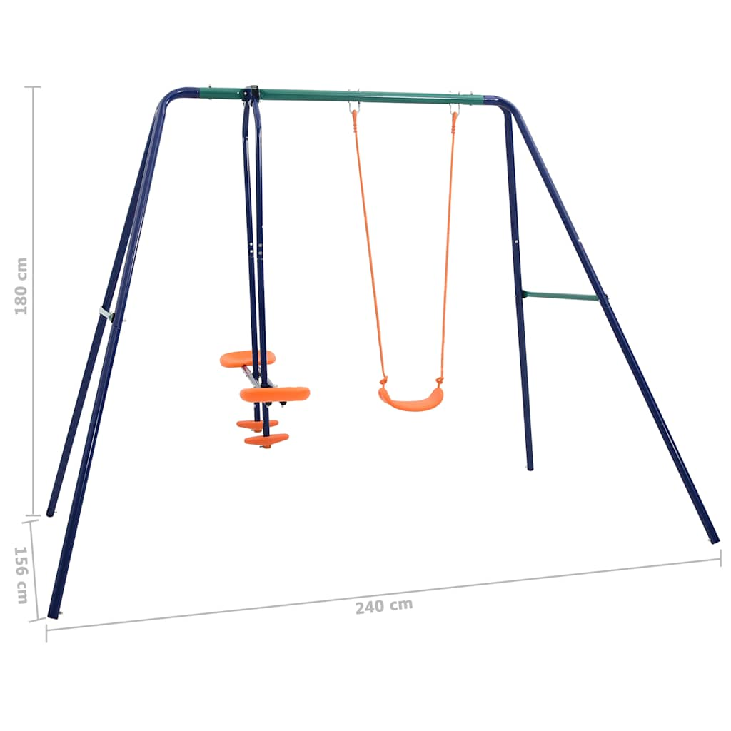 Swing set with 3 seats, steel