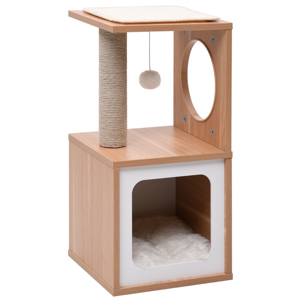 Cat house with sisal rope scratching mat 60 cm