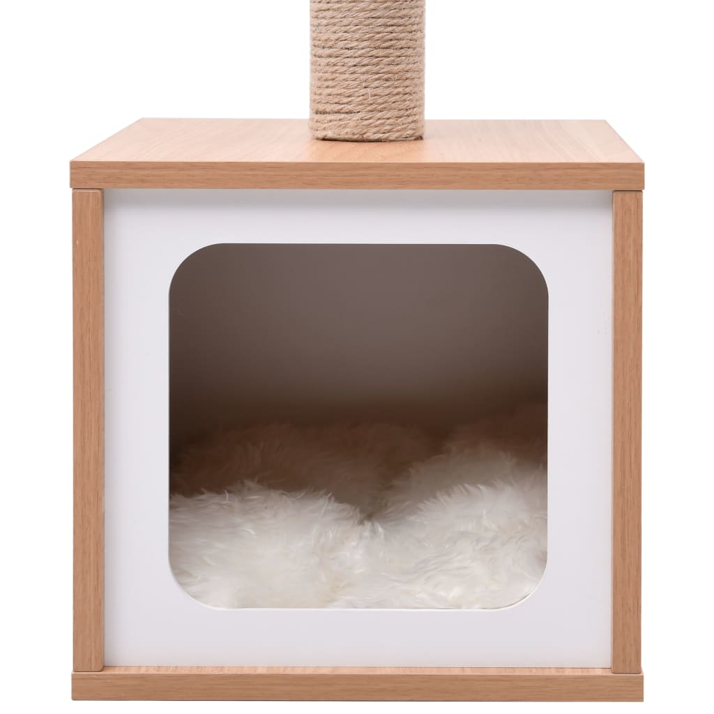 Cat house with sisal rope scratching mat 62 cm