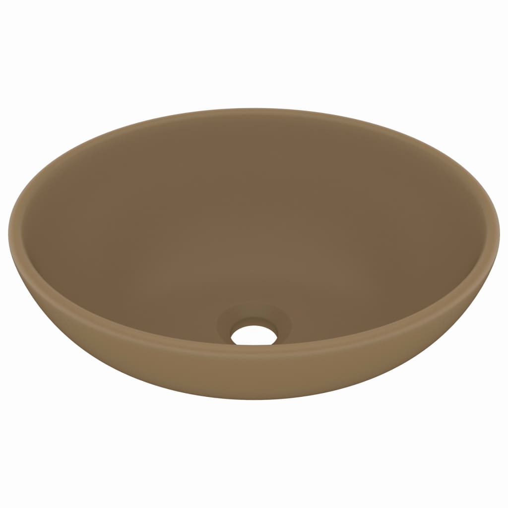 luxury sink, oval, matte cream, 40x33 cm, ceramic