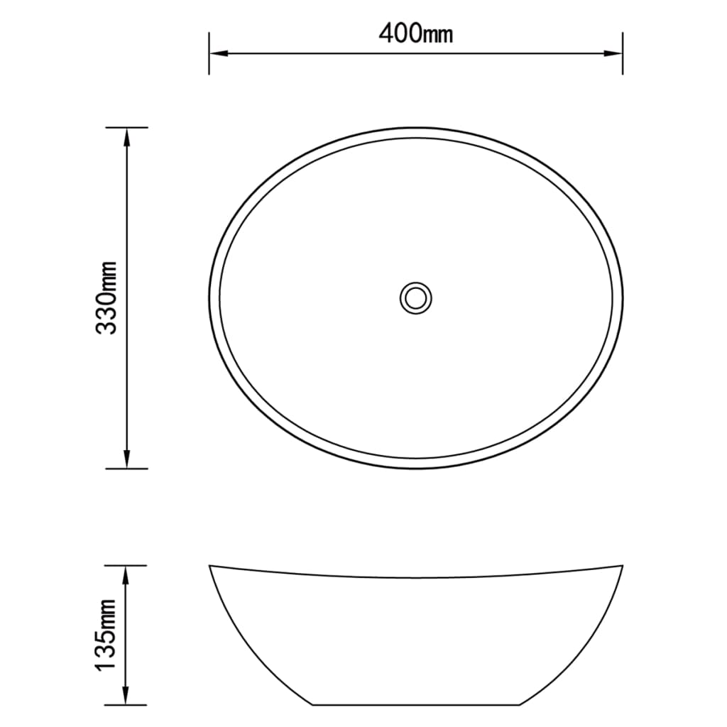 luxury sink, oval, matte cream, 40x33 cm, ceramic