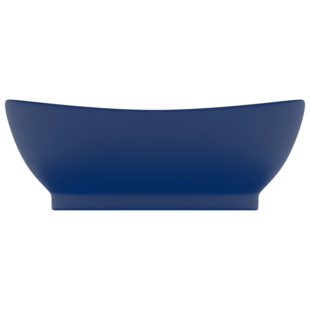 sink with overflow oval matte dark blue 58.5x39cm ceramic