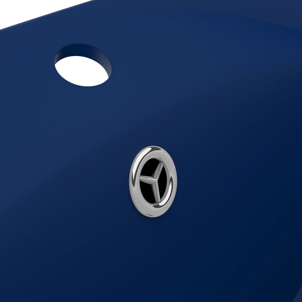 sink with overflow oval matte dark blue 58.5x39cm ceramic