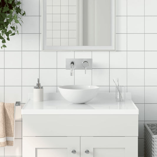 bathroom sink ceramic, matte white, round