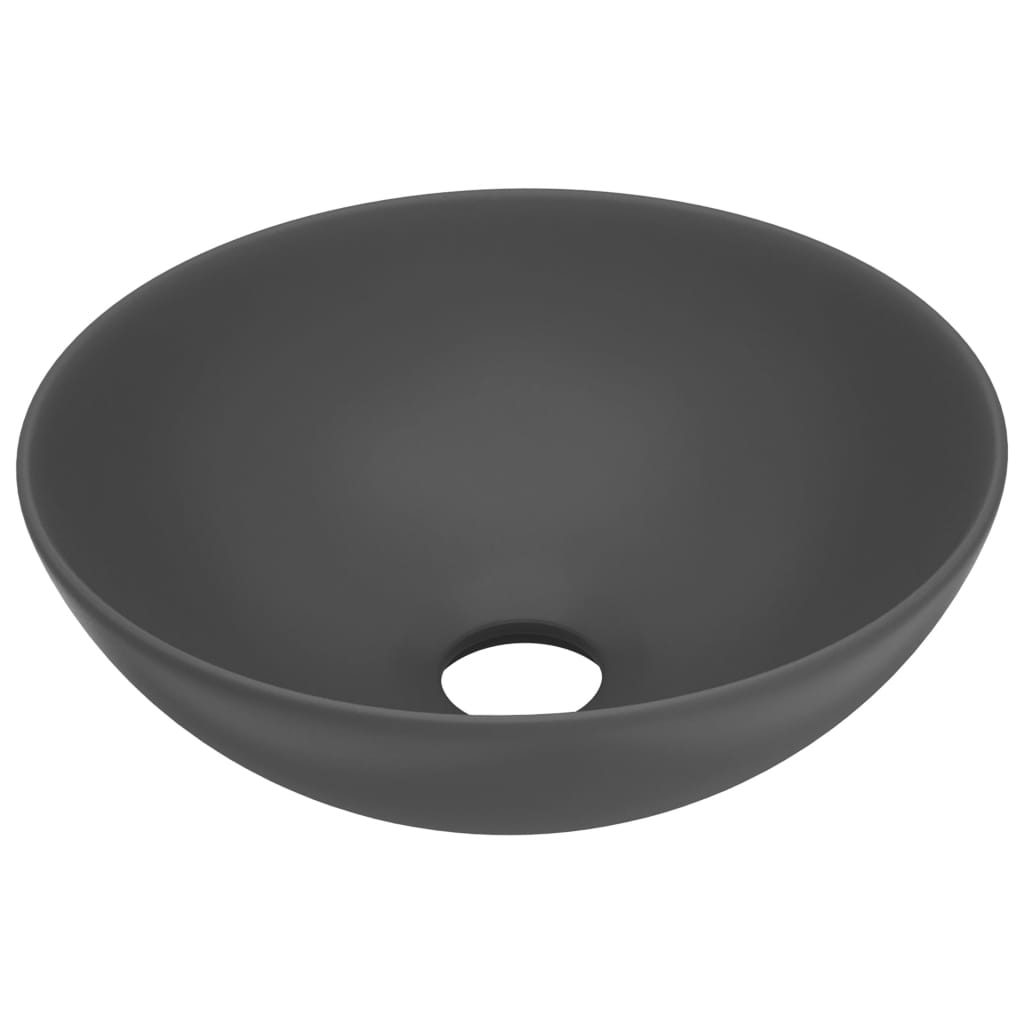 bathroom sink ceramic, dark gray, round