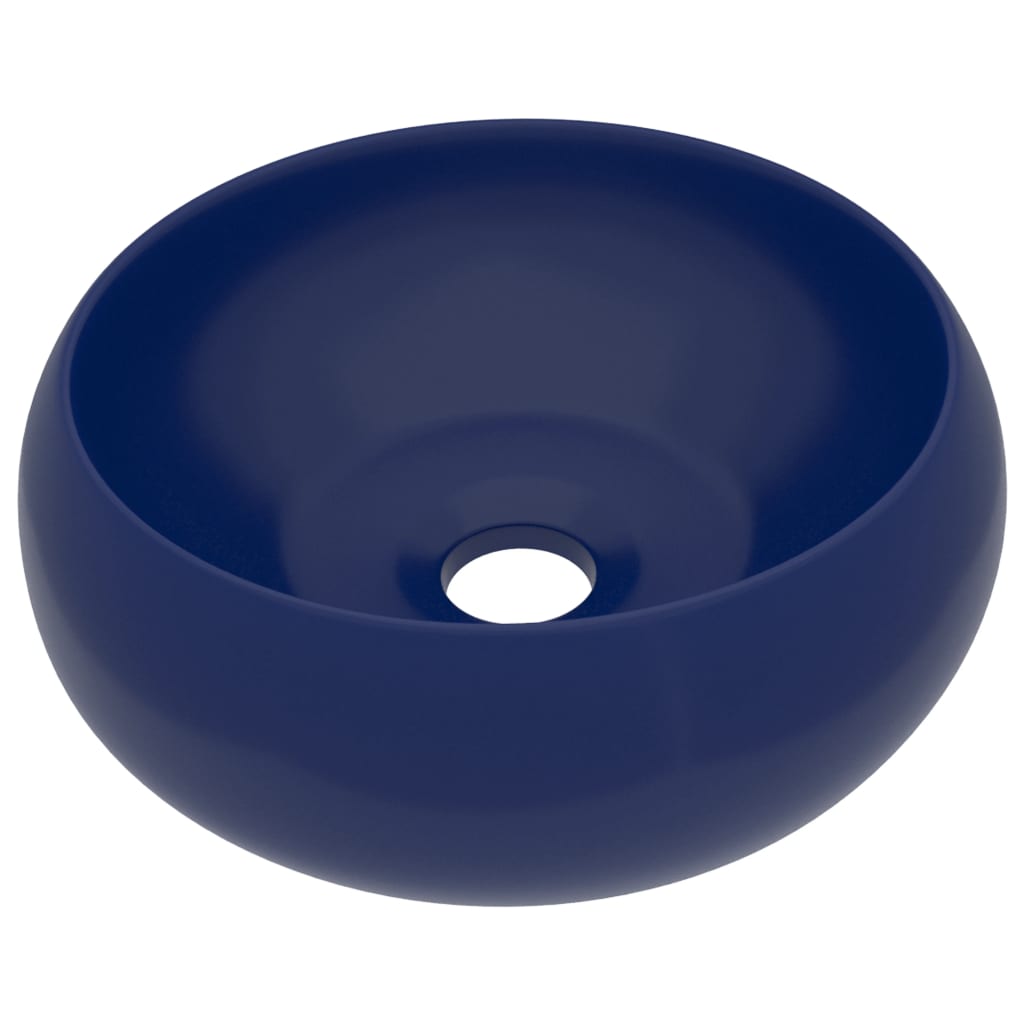 luxury sink round, matte dark blue, 40 x 15 cm, ceramic