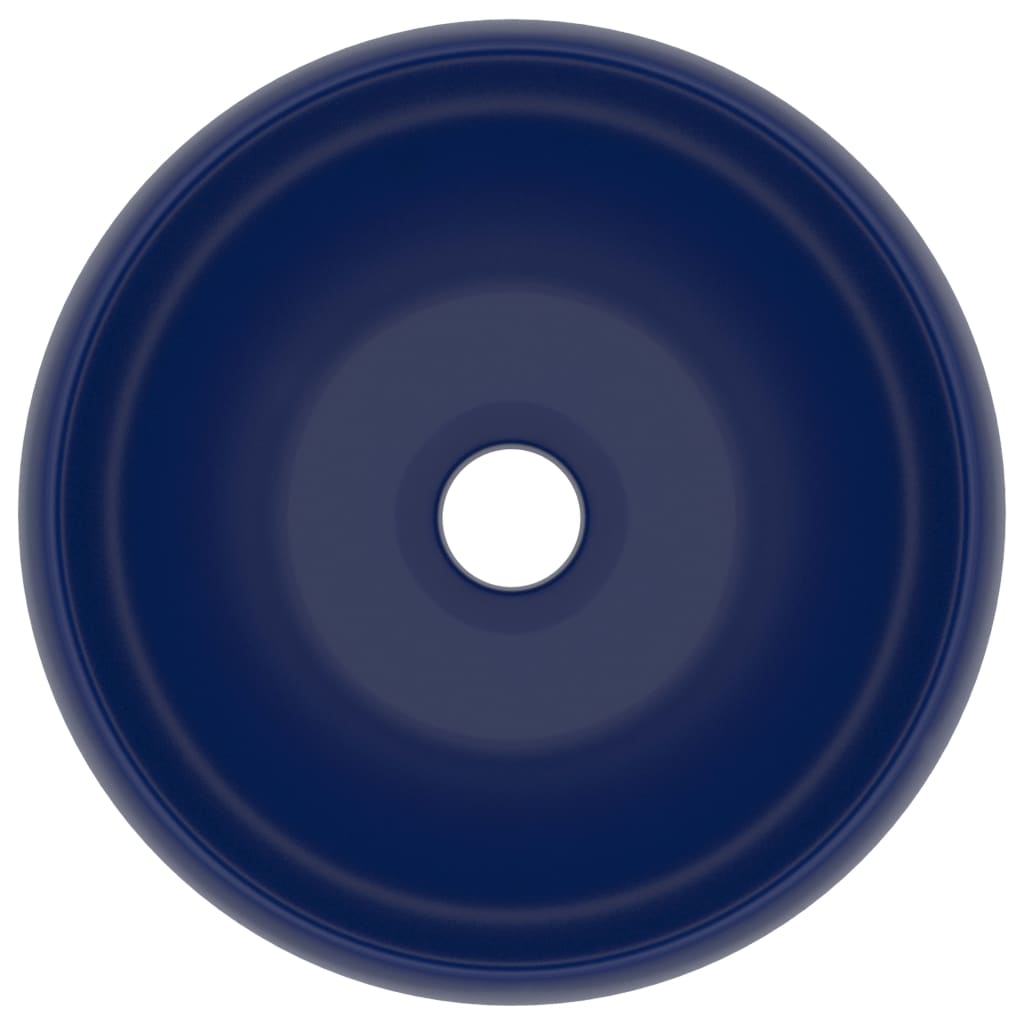 luxury sink round, matte dark blue, 40 x 15 cm, ceramic