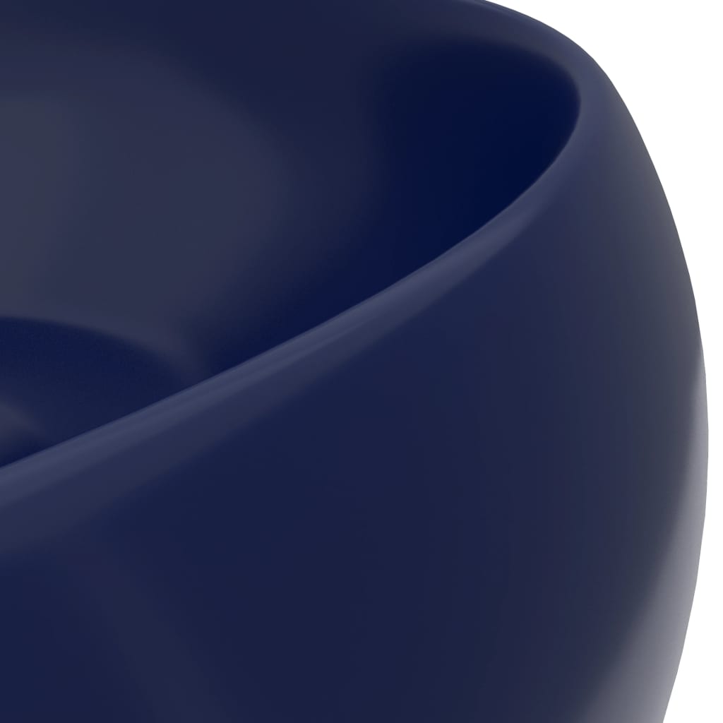 luxury sink round, matte dark blue, 40 x 15 cm, ceramic