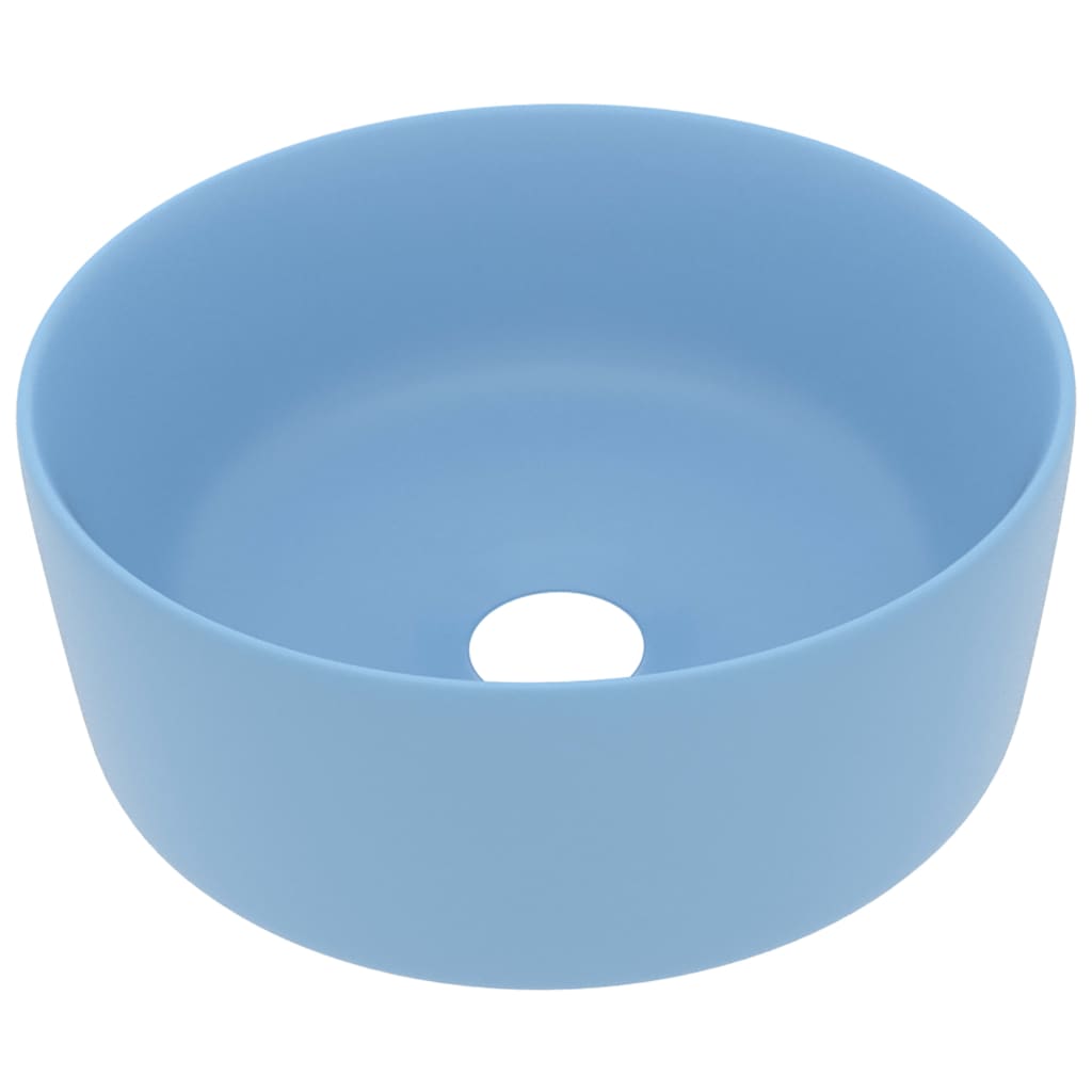 luxury sink round, matte light blue, 40 x 15 cm, ceramic