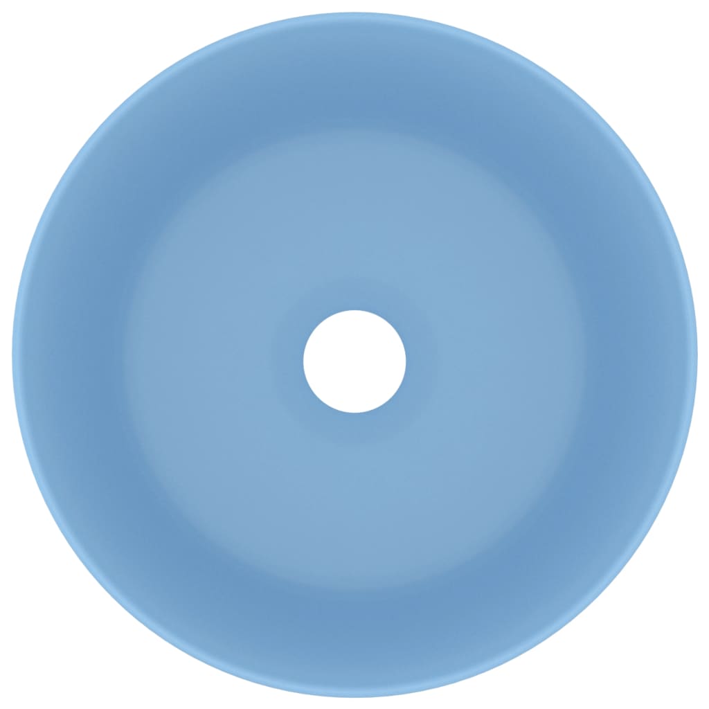 luxury sink round, matte light blue, 40 x 15 cm, ceramic