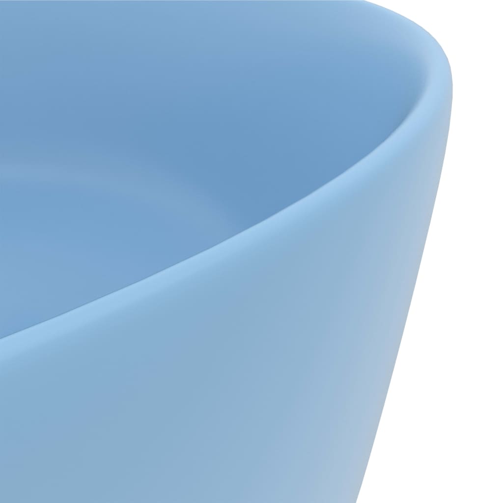 luxury sink round, matte light blue, 40 x 15 cm, ceramic