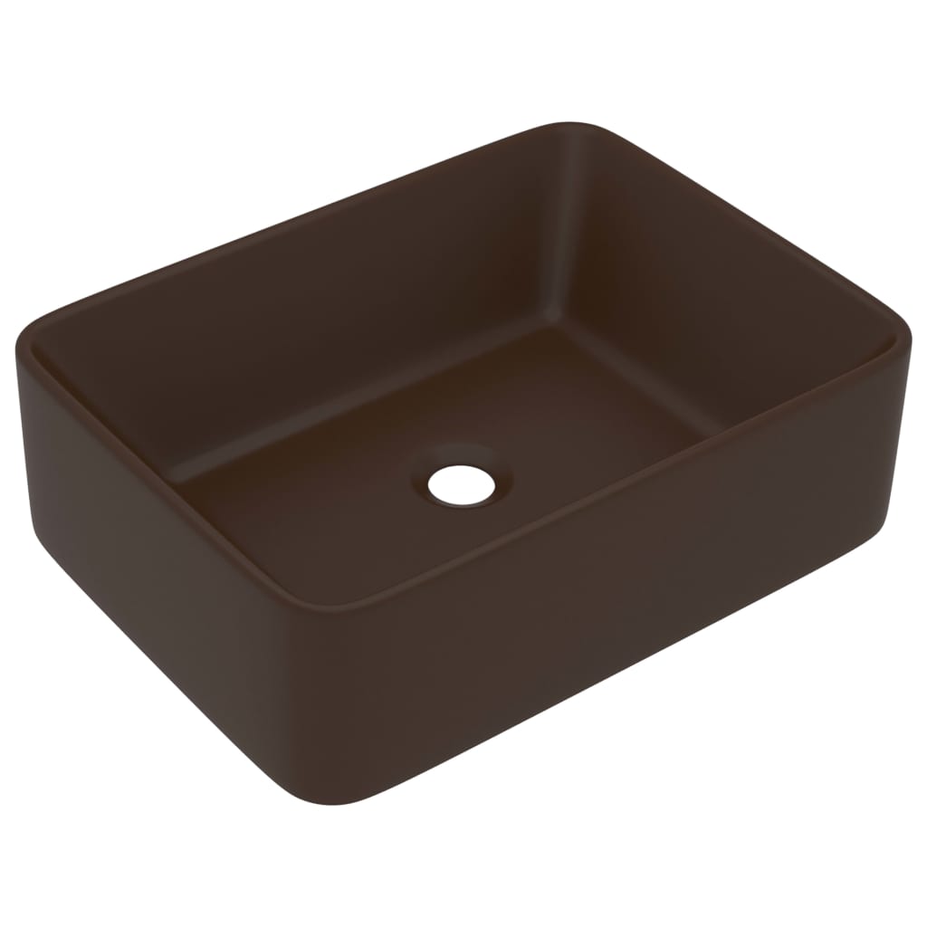 luxury sink, matte dark brown, 41 x 30 x 12 cm, ceramic