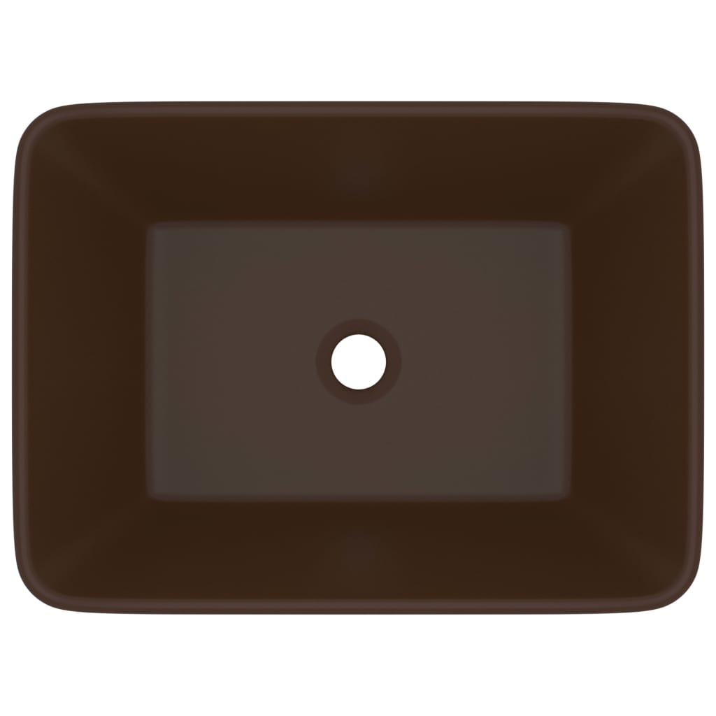 luxury sink, matte dark brown, 41 x 30 x 12 cm, ceramic