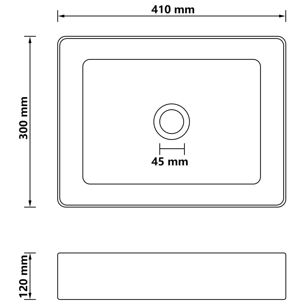 luxury sink, matte dark brown, 41 x 30 x 12 cm, ceramic