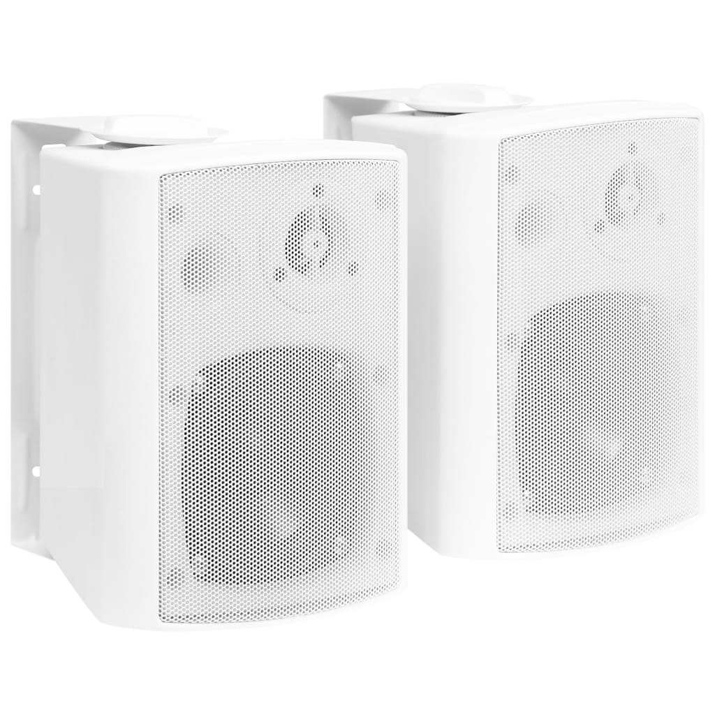 Wall-mounted stereo speakers 2 pcs, white, indoor/outdoor 80 w