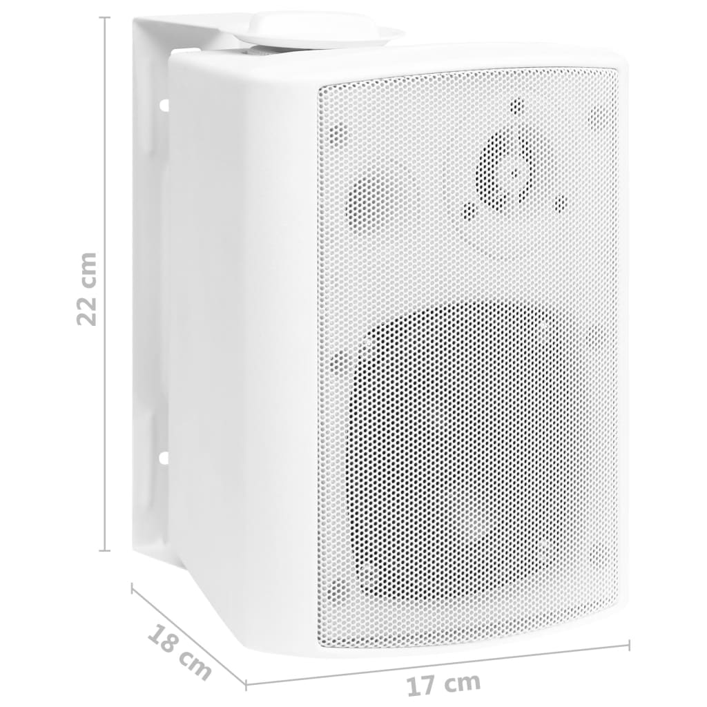 Wall-mounted stereo speakers 2 pcs, white, indoor/outdoor 80 w