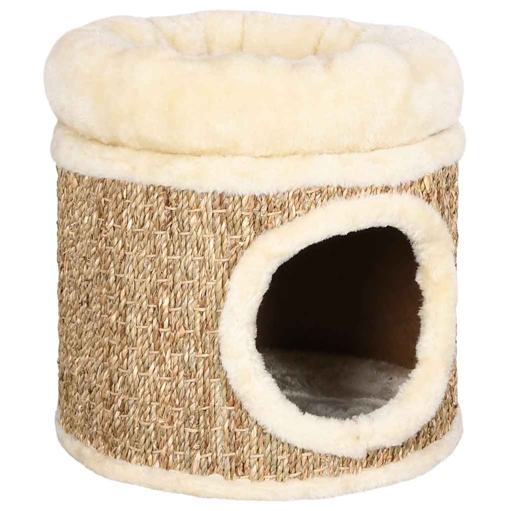 cat house with luxurious cushion, 33 cm seagrass