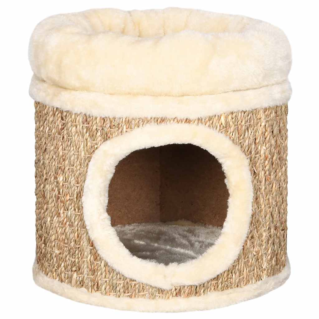 cat house with luxurious cushion, 33 cm seagrass