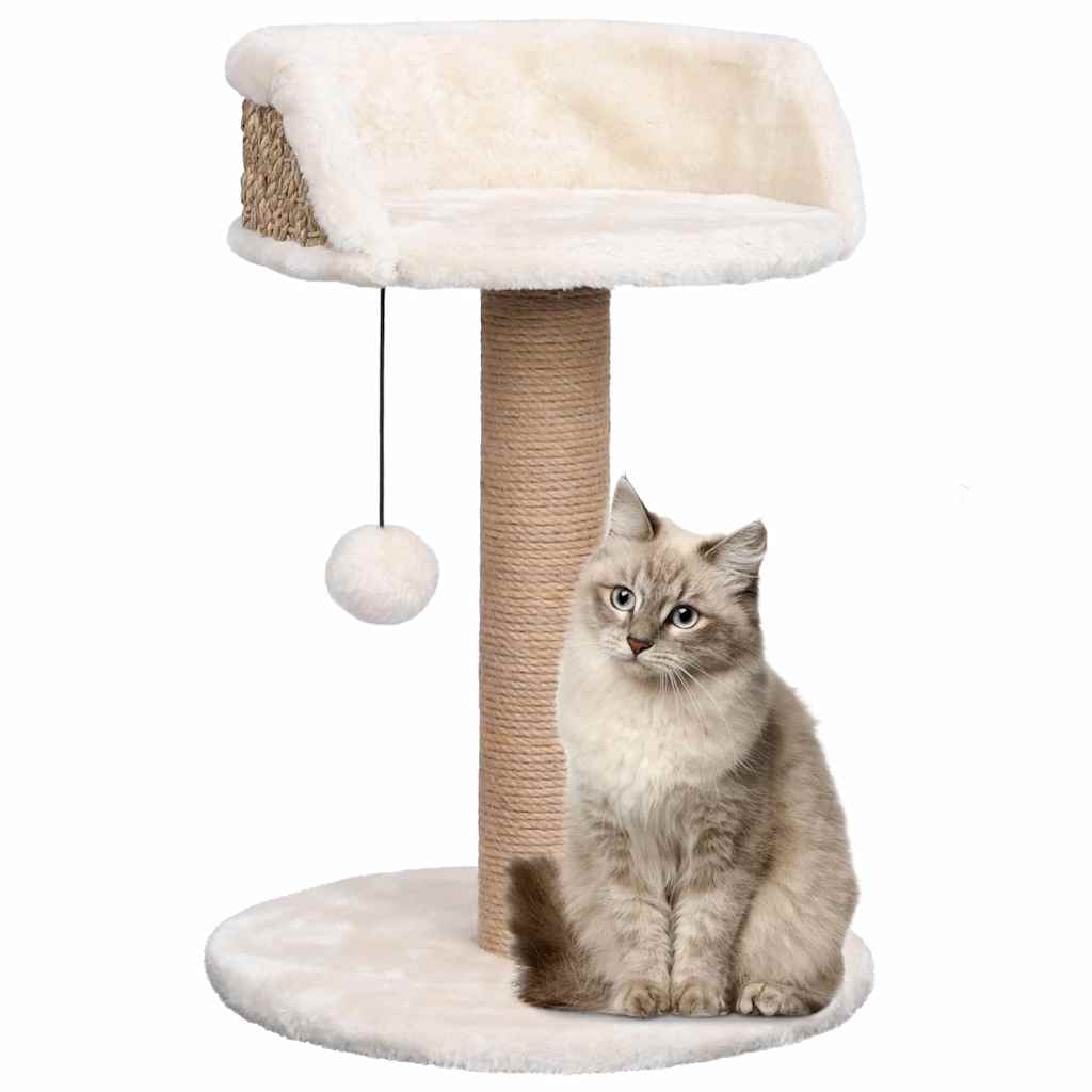 Cat house with scratching post, 49 cm seagrass