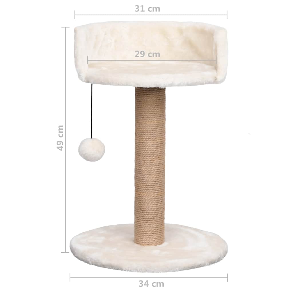 Cat house with scratching post, 49 cm seagrass