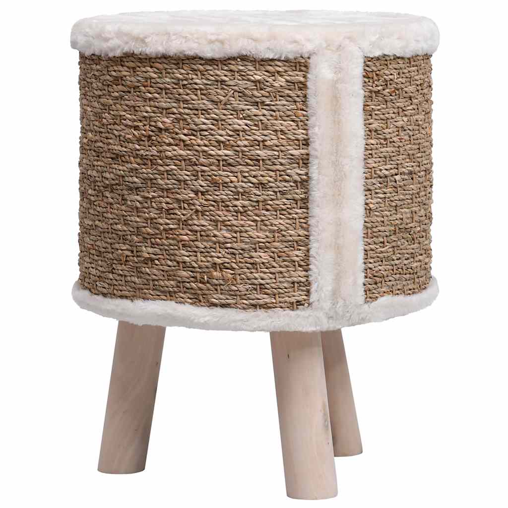 cat house with wooden legs, 41 cm seagrass