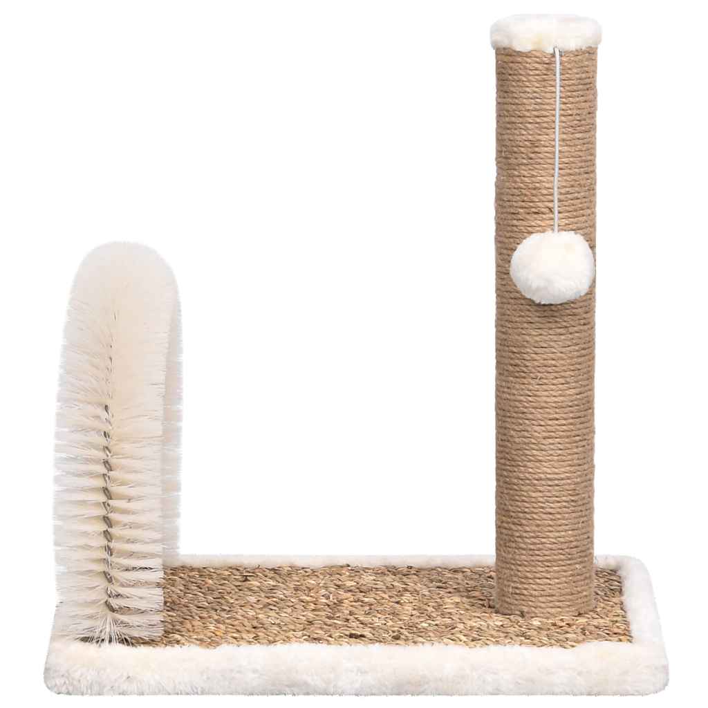 cat scratching post with brush and scratching post