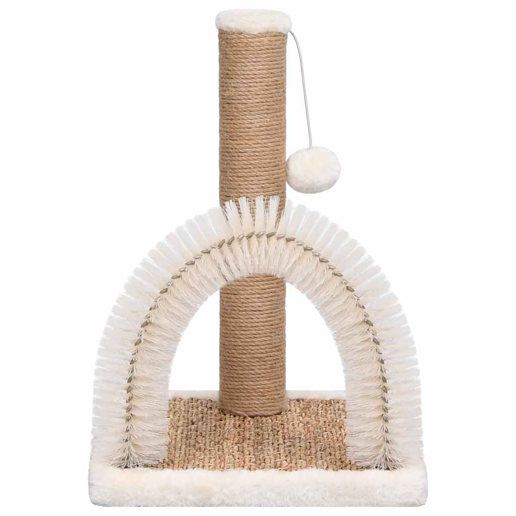 cat scratching post with brush and scratching post