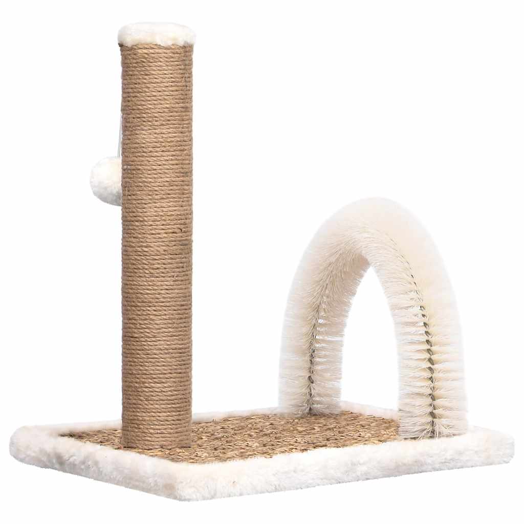 cat scratching post with brush and scratching post