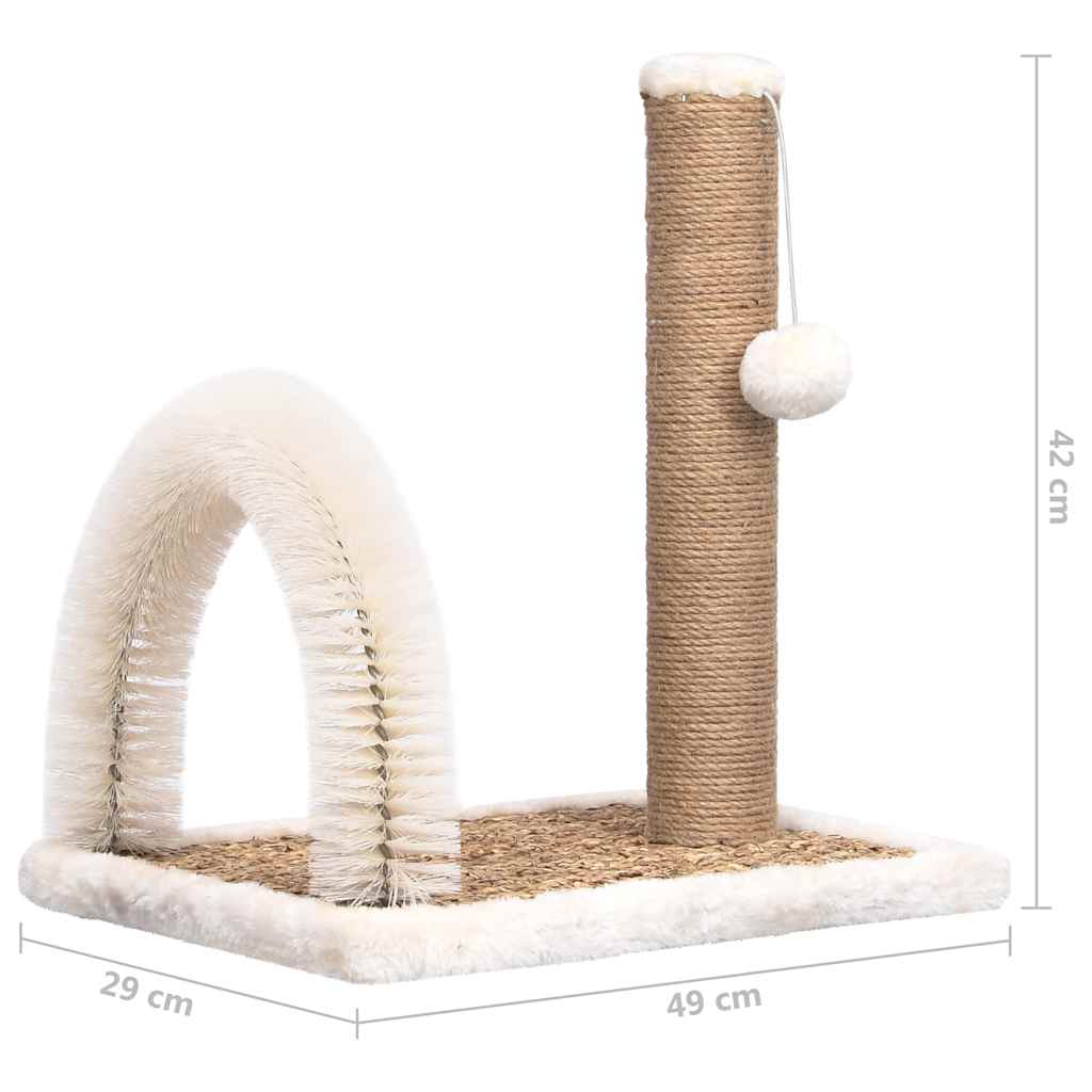 cat scratching post with brush and scratching post