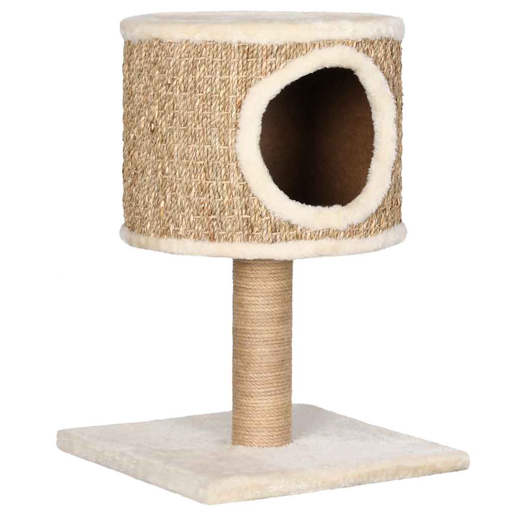 Cat house with scratching post, 52 cm, seagrass