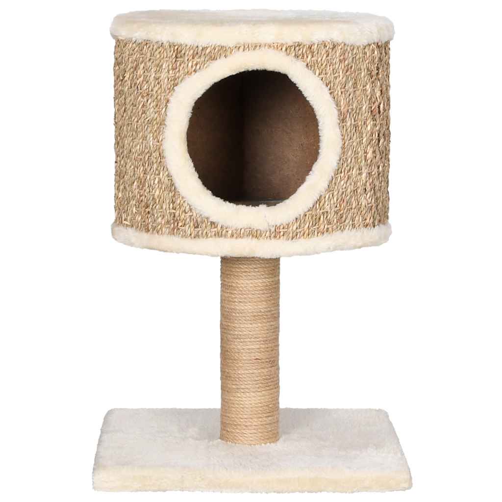 Cat house with scratching post, 52 cm, seagrass