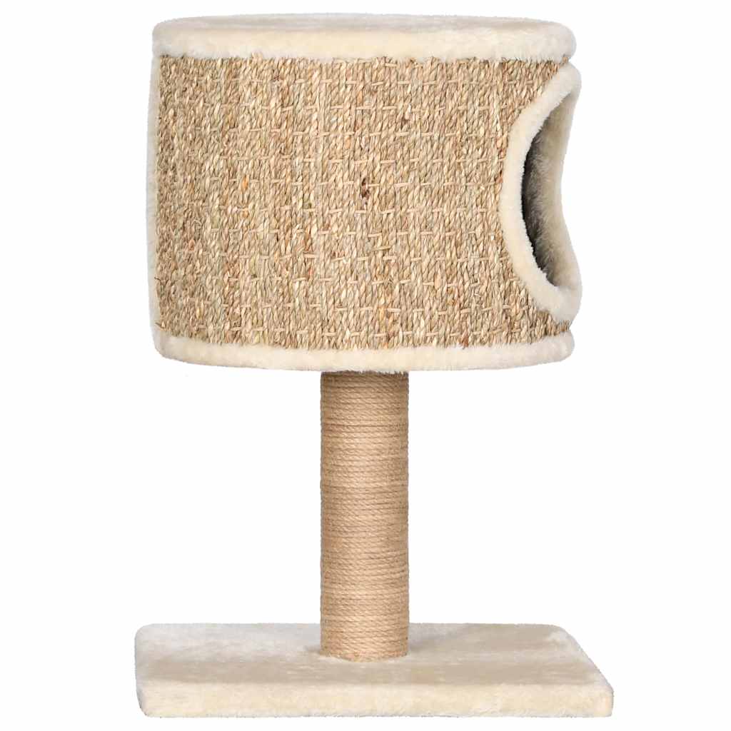 Cat house with scratching post, 52 cm, seagrass