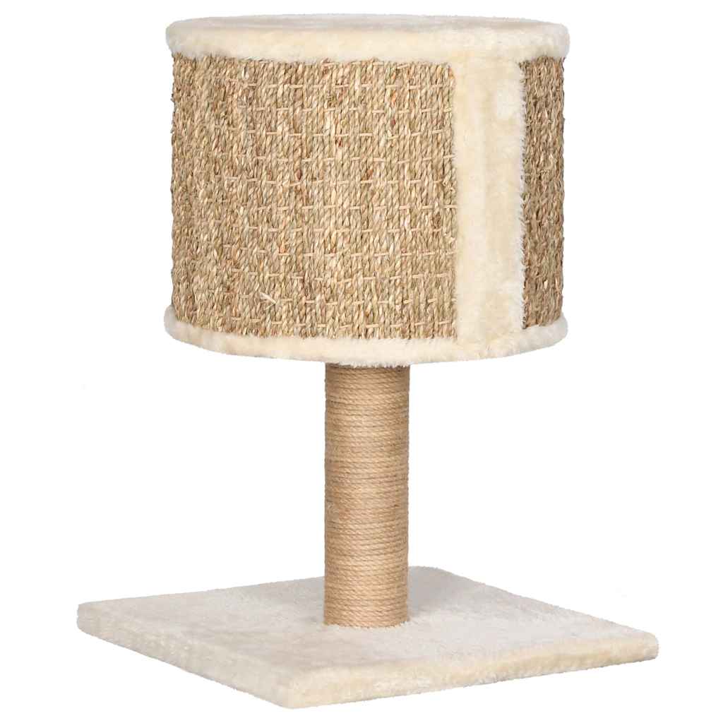 Cat house with scratching post, 52 cm, seagrass