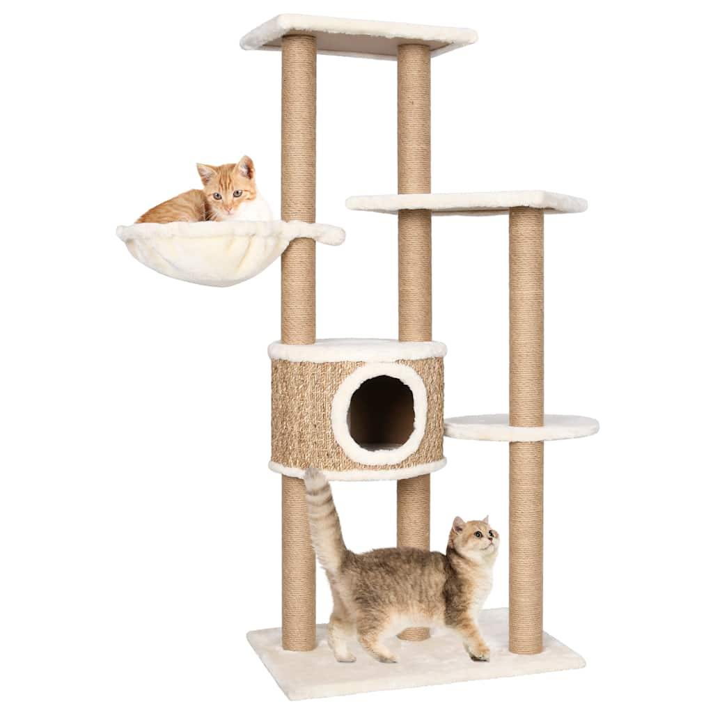 Cat house with scratching post, 126 cm seagrass