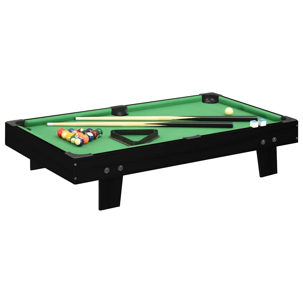 mini pool table 92 x 52 x 19 cm, black and green