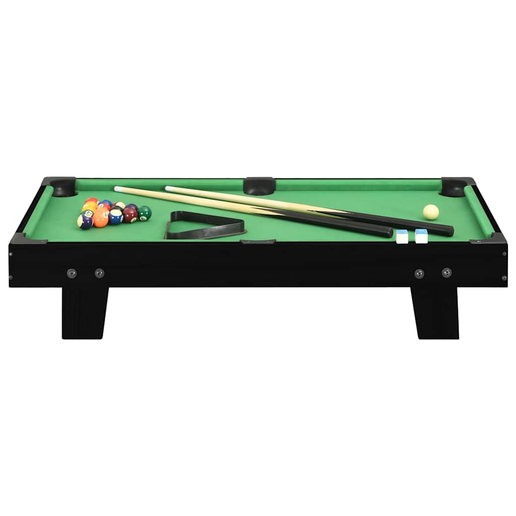 mini pool table 92 x 52 x 19 cm, black and green