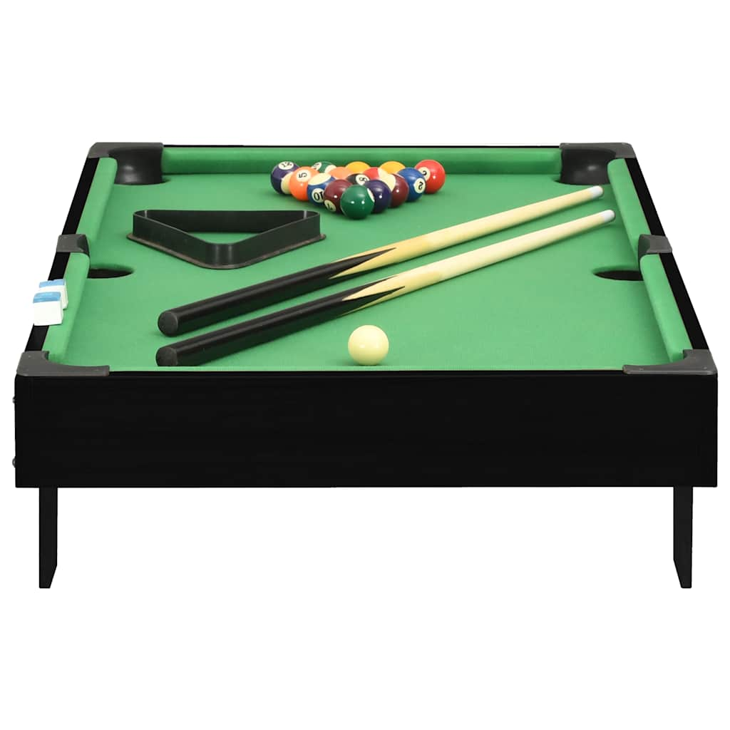 mini pool table 92 x 52 x 19 cm, black and green