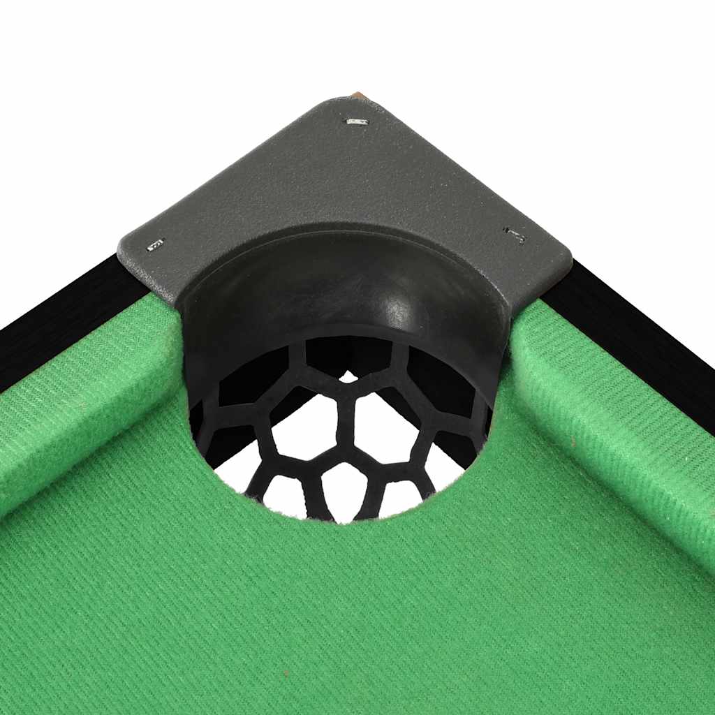 mini pool table 92 x 52 x 19 cm, black and green